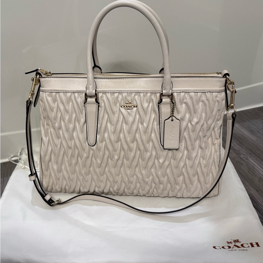 Coach Morgan Satchel in gathered leather